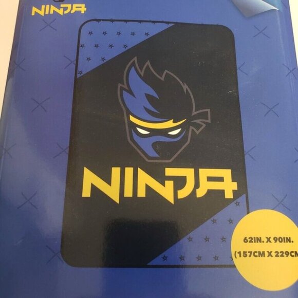 Jay Franco & Sons NINJA Blanket 62" x 90" Super Soft Polyester Plush Blue Black - Picture 3 of 4